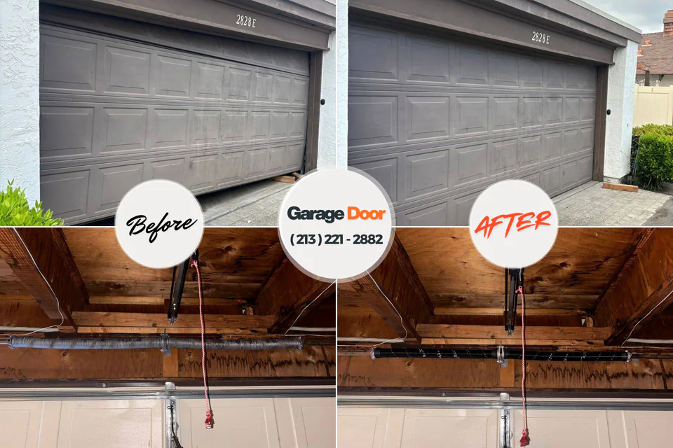 Before and after: garage door repair Meriden, CT